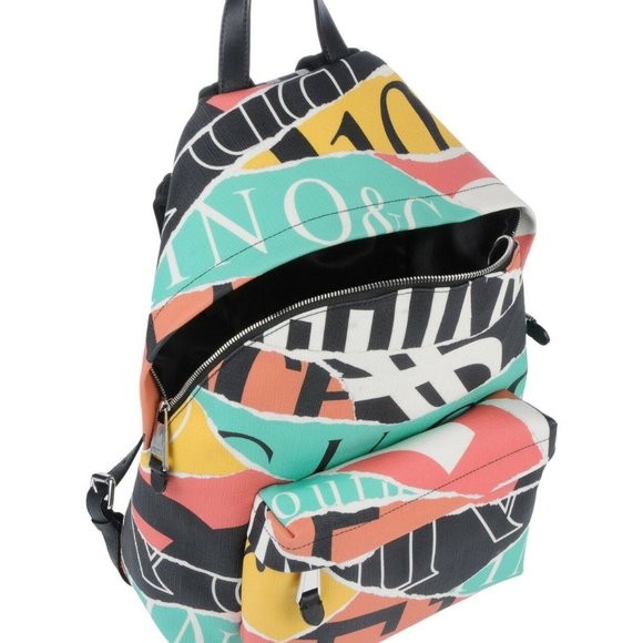 SOLD! Moschino MULTI-COLOR ECO-LEATHER XL BACKPACK FAUX - Picture 11 of 12